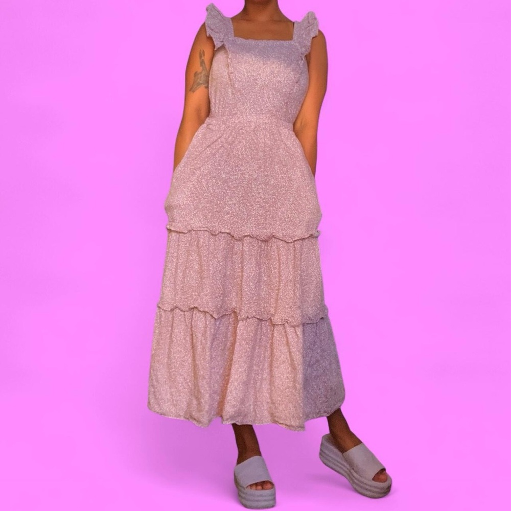 Pink 🌺 Floral Maxi Dress | Tiered | XS Universal Thread | Cottagecore | Pockets